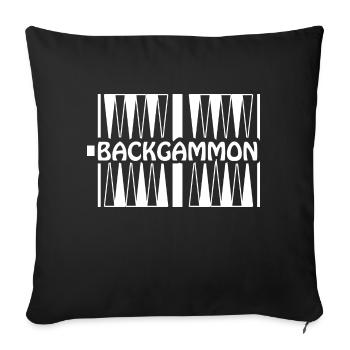 boardgame chess backgammon game night - Sofakissenbezug 45 x 45 cm - Schwarz - Vorne