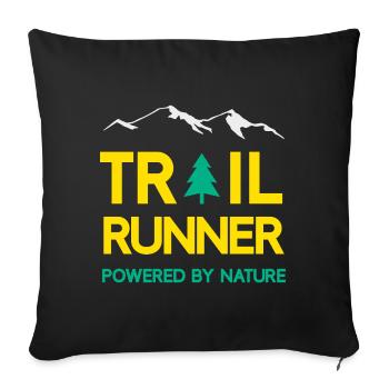 Trail Runner - Powered by Nature - Sofa pillowcase 17,3'' x 17,3'' (45 x 45 cm) - black - Front