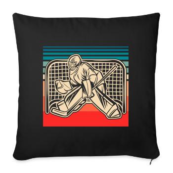 Eishockey Hockey sur glace - Housse de coussin décorative 45 x 45 cm - noir - Devant
