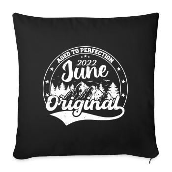 Juin 2022 Vieilli à la perfection Millésime original 2022 - Housse de coussin décorative 45 x 45 cm - noir - Devant