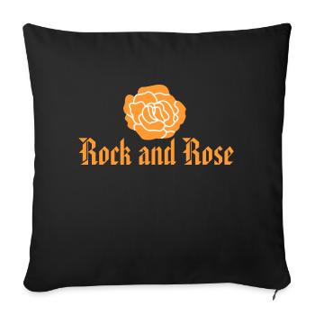 Roche et rose - Housse de coussin décorative 45 x 45 cm - noir - Devant