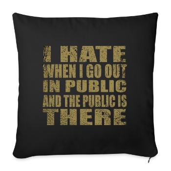 Citation sympa - Housse de coussin décorative 45 x 45 cm - noir - Devant