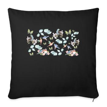 Wildflowers-gift idea - Sofa pillowcase 17,3'' x 17,3'' (45 x 45 cm) - black - Front