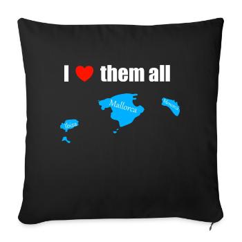 I love them all - Balearic Islands - Sofa pillowcase 17,3'' x 17,3'' (45 x 45 cm) - black - Front