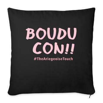 Boudu con ! - Housse de coussin décorative 45 x 45 cm - noir - Devant