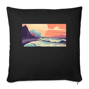 Des vacances et des couchés de soleil ! - Housse de coussin décorative 45 x 45 cm - noir - Devant
