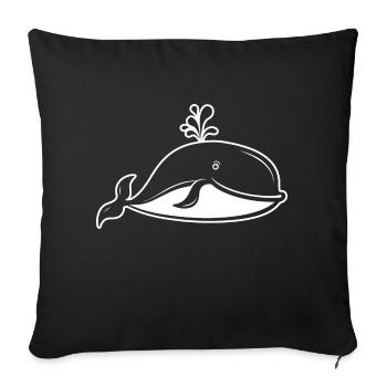 Whale Sea Fish - Sofa pillowcase 17,3'' x 17,3'' (45 x 45 cm) - black - Front