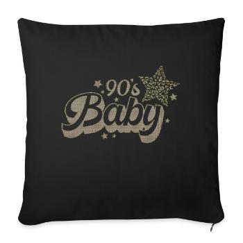 90s mignon 80s rétro vintage drôle cool nostalgie - Housse de coussin décorative 45 x 45 cm - noir - Devant