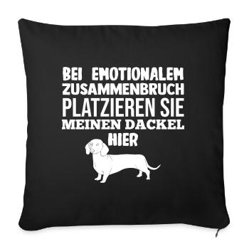 Hund Dackel - Sofakissenbezug 45 x 45 cm - Schwarz - Vorne