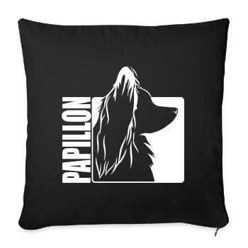 Papillon Profile Dogs Dog Wilsigns - Sofa pillowcase 17,3'' x 17,3'' (45 x 45 cm) - black - Front