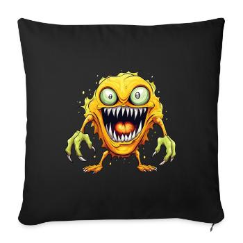Halloween Monster Zombie Effrayant Costume d’horreur - Housse de coussin décorative 45 x 45 cm - noir - Devant