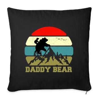 Daddy Bear climb the Mountain in Forest der Bär - Sofakissenbezug 45 x 45 cm - Schwarz - Vorne
