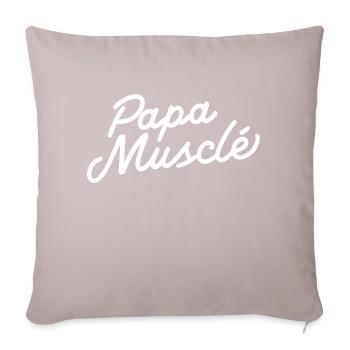 Papa musclé - Housse de coussin décorative 45 x 45 cm - taupe clair - Devant
