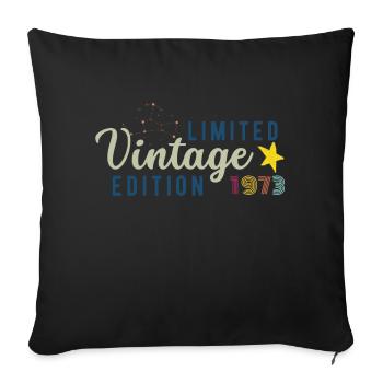 Vintage 1973 Gift Humor Anniversary 50 Years - Sofa pillowcase 17,3'' x 17,3'' (45 x 45 cm) - black - Front