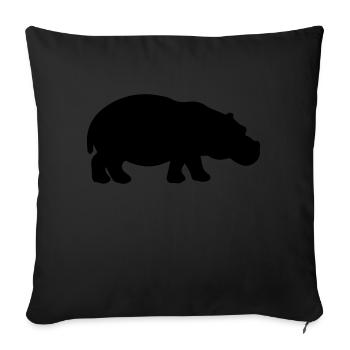 nilpferd silhouette - Sofakissenbezug 45 x 45 cm - Schwarz - Vorne