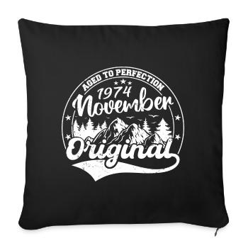 Legendary since November 1974 - November 1974 - Sofa pillowcase 17,3'' x 17,3'' (45 x 45 cm) - black - Front