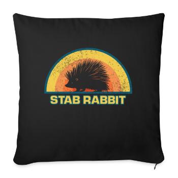 Stab Kaninchen Stachelschwein Wildlife - Sofakissenbezug 45 x 45 cm - Schwarz - Vorne