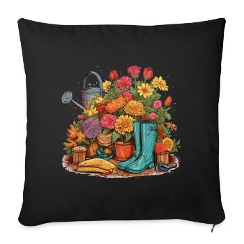 A garden lover's delight - Sofa pillowcase 17,3'' x 17,3'' (45 x 45 cm) - black - Front