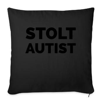 proudly autistic - Sofa pillowcase 17,3'' x 17,3'' (45 x 45 cm) - black - Front