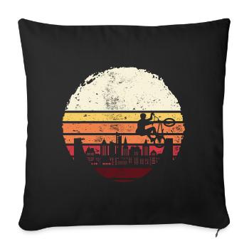 Sunset City BMX Silhouette - Sofa pillowcase 17,3'' x 17,3'' (45 x 45 cm) - black - Front