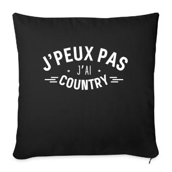 J peux pas j ai Country - Housse de coussin décorative 45 x 45 cm - noir - Devant
