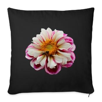 Flower Pink Pink Flower Flowers Pink Pink Flowers - Sofa pillowcase 17,3'' x 17,3'' (45 x 45 cm) - black - Front