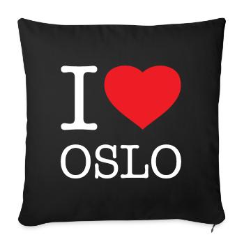 J’AIME OSLO - Housse de coussin décorative 45 x 45 cm - noir - Devant