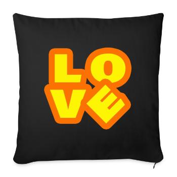 AMOUR - Housse de coussin décorative 45 x 45 cm - noir - Devant
