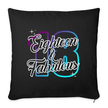 18 Cadeau d’anniversaire anniversaire disant 18 ans - Housse de coussin décorative 45 x 45 cm - noir - Devant