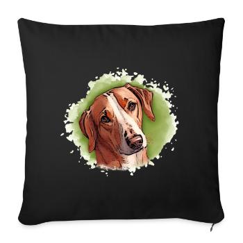 Chien SAVEBRACKE Chien de chasse Vert Aquarelle Design - Housse de coussin décorative 45 x 45 cm - noir - Devant