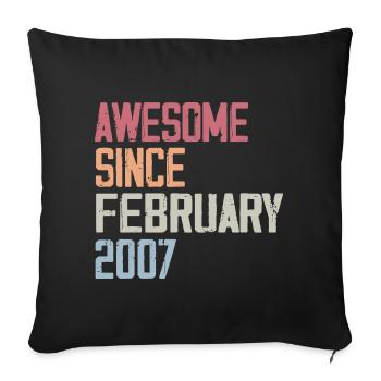 February 2007, 17th Anniversary 2007 February 17 years - Sofa pillowcase 17,3'' x 17,3'' (45 x 45 cm) - black - Front
