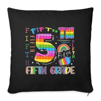 Enfant de 5e année d’école Premier jour d’école - Housse de coussin décorative 45 x 45 cm - noir - Devant