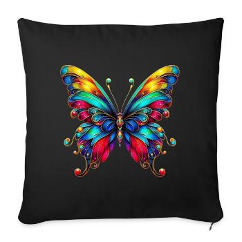 Papillon - Housse de coussin décorative 45 x 45 cm - noir - Devant