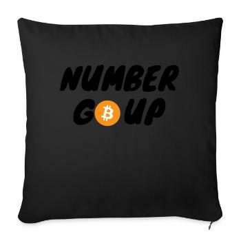 Crypto Number Go Up BTC Bitcoin - Sofa pillowcase 17,3'' x 17,3'' (45 x 45 cm) - black - Front