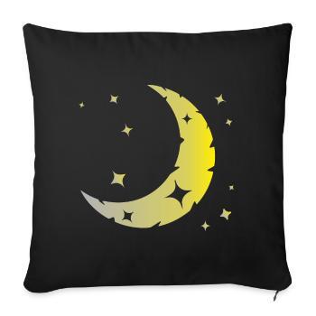 Moon and stars - Sofa pillowcase 17,3'' x 17,3'' (45 x 45 cm) - black - Front