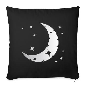Moon and stars - Sofa pillowcase 17,3'' x 17,3'' (45 x 45 cm) - black - Front