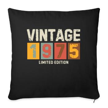 Vintage 1975 Limited Edition Classic birthday gift - Sofa pillowcase 17,3'' x 17,3'' (45 x 45 cm) - black - Front