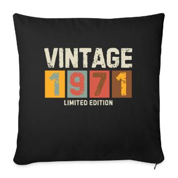 Vintage 1971 Limited Edition Classic birthday gift - Sofa pillowcase 17,3'' x 17,3'' (45 x 45 cm) - black - Front