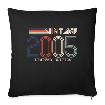 Vintage 2005 Anniversary Gift - Vintage 2005 - Sofa pillowcase 17,3'' x 17,3'' (45 x 45 cm) - black - Front