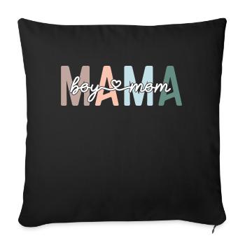 Mama Boy Mom Retro Mother's Day - Sofa pillowcase 17,3'' x 17,3'' (45 x 45 cm) - black - Front