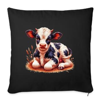 Vache - Housse de coussin décorative 45 x 45 cm - noir - Devant