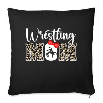 Cute Leopard Wrestling Mom Mama Sport Lover - Sofa pillowcase 17,3'' x 17,3'' (45 x 45 cm) - black - Front