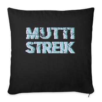 Grève des mamans contre les enfants pubères - Housse de coussin décorative 45 x 45 cm - noir - Devant