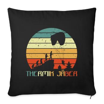 Thermiques Hunter Base Jumper Parapente Parapente - Housse de coussin décorative 45 x 45 cm - noir - Devant