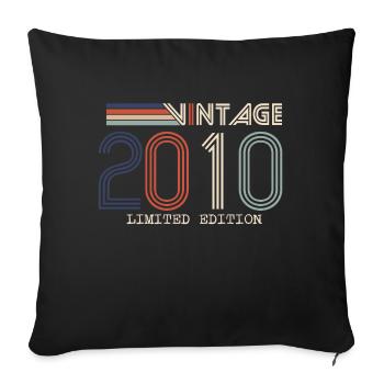 Vintage 2010 Anniversary Gift - Vintage 2010 - Sofa pillowcase 17,3'' x 17,3'' (45 x 45 cm) - black - Front