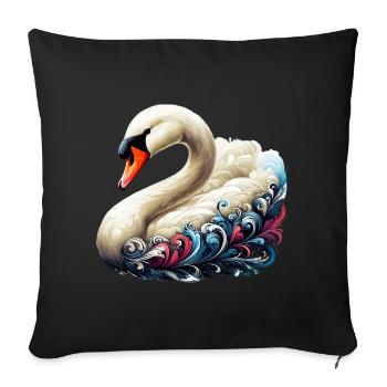 Cygne - Housse de coussin décorative 45 x 45 cm - noir - Devant