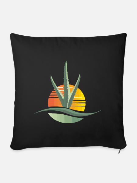 Aloe Logo - Sofakissenbezug 45 x 45 cm - Schwarz