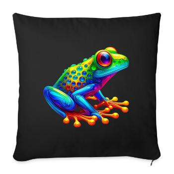 Grenouille - Housse de coussin décorative 45 x 45 cm - noir - Devant