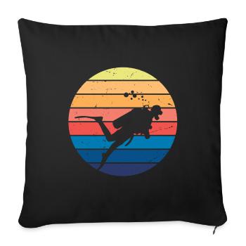Retro Vibe Diver - Sofa pillowcase 17,3'' x 17,3'' (45 x 45 cm) - black - Front