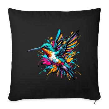 Hummingbird - Sofa pillowcase 17,3'' x 17,3'' (45 x 45 cm) - black - Front
